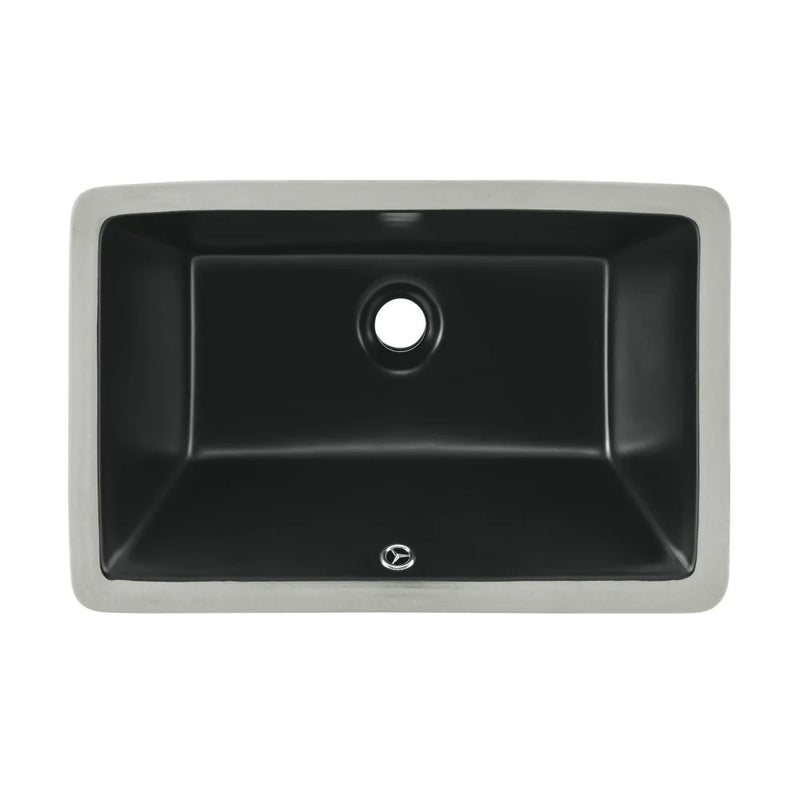 Lavamanos Bajo Mesa Rectangular 52.5X34X18cm Negro Mate - Aqualia Valdivia