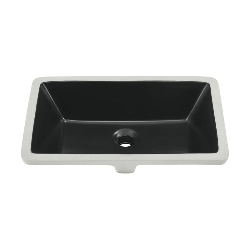 Lavamanos Bajo Mesa Rectangular 52.5X34X18cm Negro Mate - Aqualia Valdivia