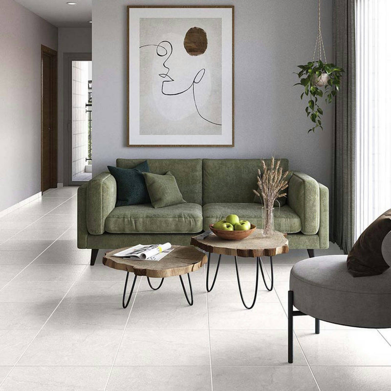 Pavimento De Ceramica Mate 61x61cm Blanco - Alfagres Boticcino