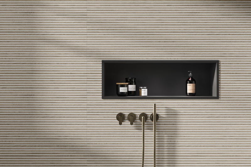 Revestimiento De Ceramica Mate Rectificado  60x120cm Slat Grey - Argenta Bari