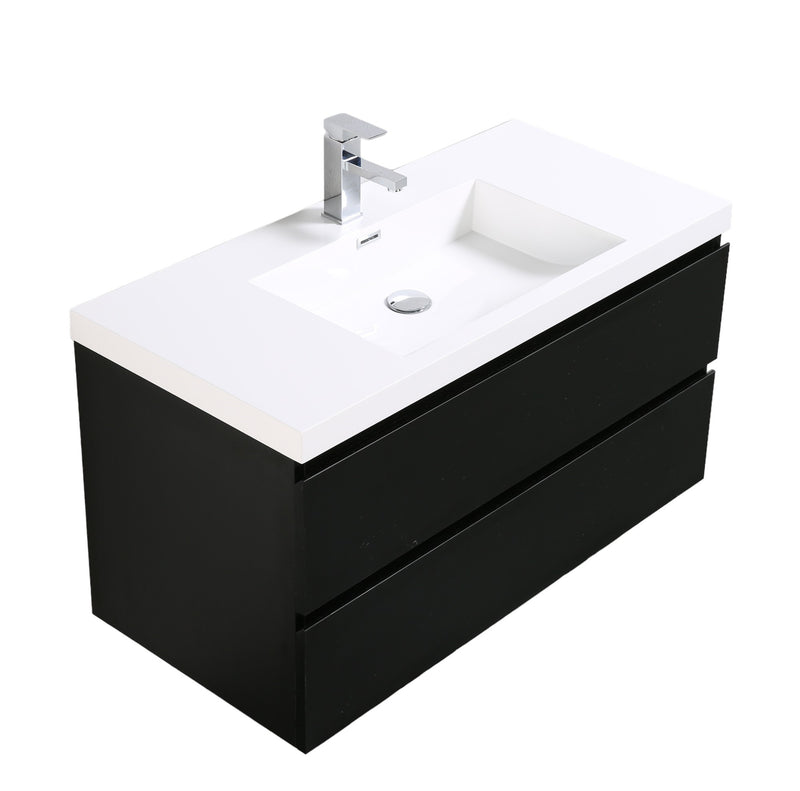 Mueble De Baño Aereo 100X48X50cm  Negro - Aqualia Enrico