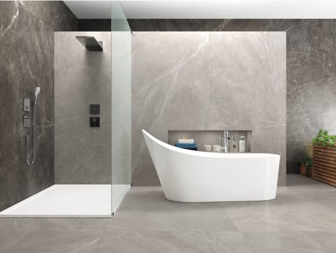 Porcelanato Esmaltado Rectificado Mate 120x240cm Silver - Baldocer Bayona