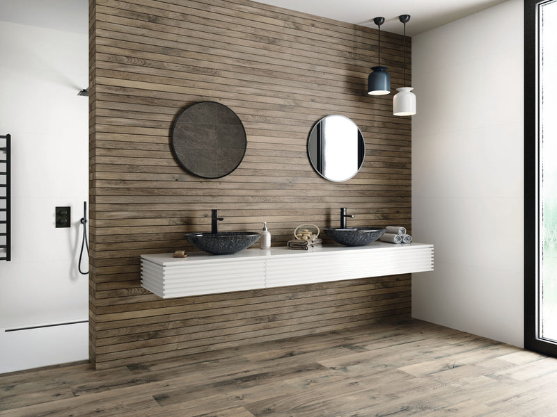 Revestimiento De Ceramica Rectificado Mate 33.3X100cm Strip Elm - Baldocer Northwood