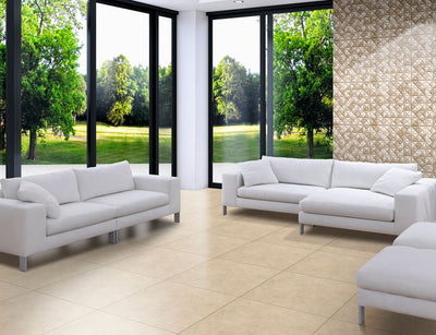 Porcelanato Esmaltado Mate 61.1X61.1cm Beige - Ceramica Cristofoletti Cement