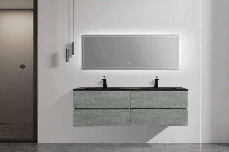 Mueble De Baño Doble Aereo 160X48X50cm Gris- Aqualia Coello