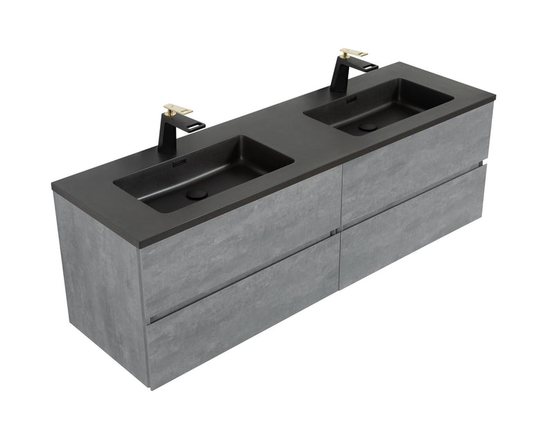 Mueble De Baño Doble Aereo 160X48X50cm Gris- Aqualia Coello