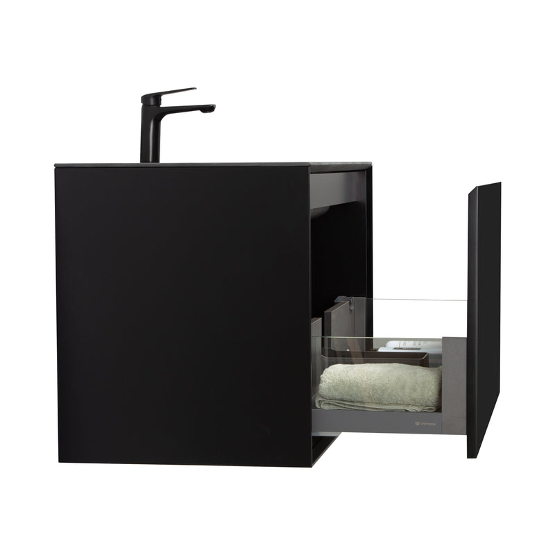 Mueble De Baño Aereo 90X48X55cm Negro - Aqualia Bitti