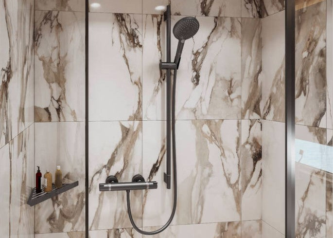 Barra De Ducha 650mm Cromo Negro Cepillado - Hansgrohe Unica S