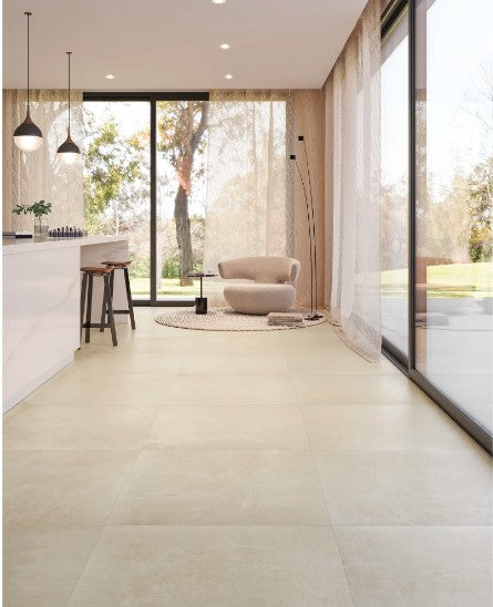 Porcelanato Esmaltado Rectificado Pulido 80X80cm Crema - Portobello Sicilia