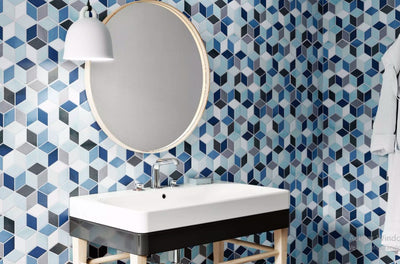 Porcelanato Esmaltado Mate 26.5X51cm Blue - Realonda Rhombus