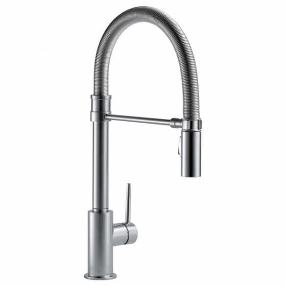 Grifo Fregador Monomando Con Cabezal Extraible Artico Inoxidable - Delta Trinsic Pro Touch2Ort