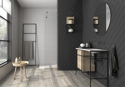 Revestimiento De Ceramica Rectificado Brillante 30X90cm Negro - Saloni Sector